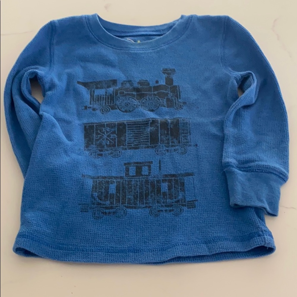 Long sleeve train shirt.